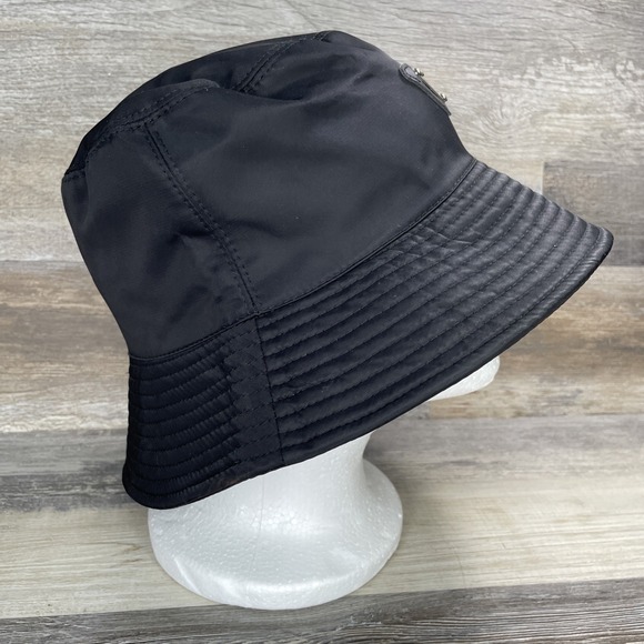 Prada Black Nylon Bucket Hat Women's One Size Fits Most - Picture 2 of 8